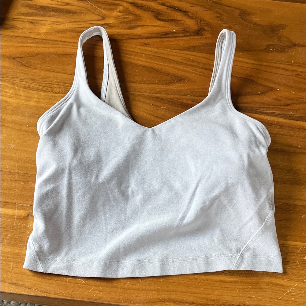 lululemon athletica white cropped tank top